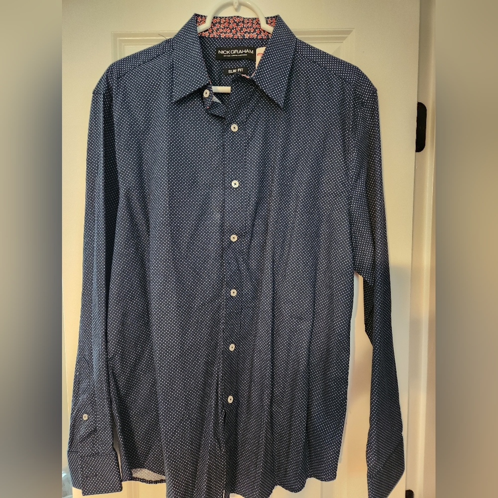 Size large full button down blue longsleve dress shirt